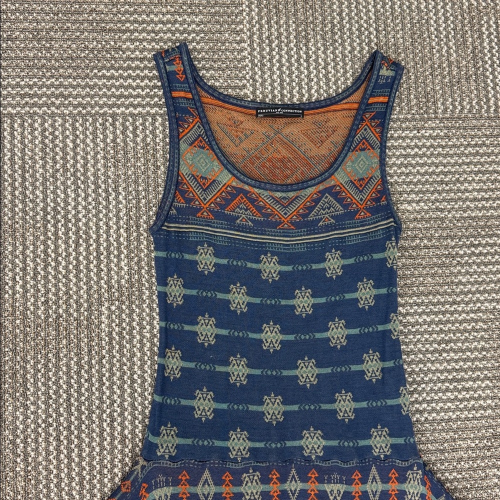 Peruvian Connection Navy & Rust Aztec Maxi Dress - Picture 5 of 5
